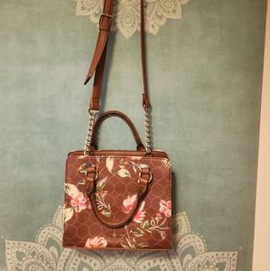 Floral and bird handbag